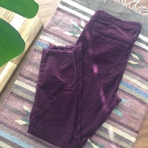 Free People Button Front Velvet Skinny Pants